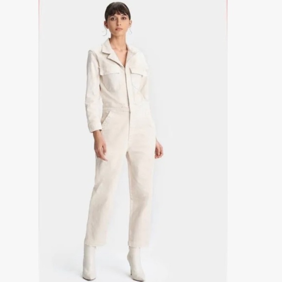 MOTHER Cream Denim Jumpsuit One Piece NWOT - Picture 12 of 12